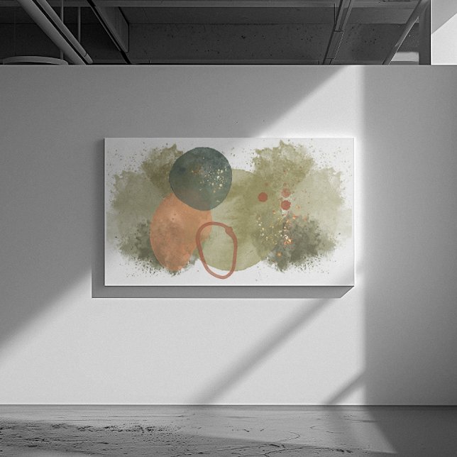 grönt av abstrakt, persikocirklar med guld canvastryck (Skapare uppladdad)