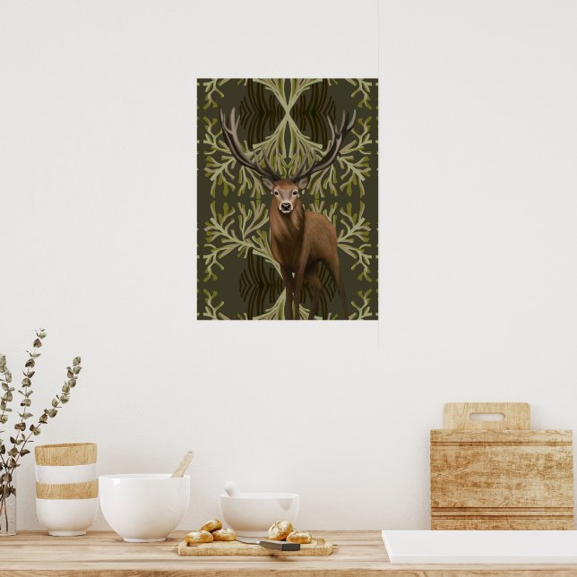Grönt av Abstrakten Majestic Stag Poster (Kök)