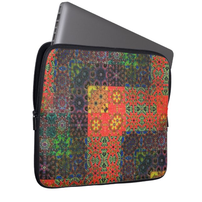 grönt av åldras och koral till brunkaleidoskop mos laptop fodral (Framsidan Höger)