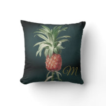 Grönt av ananas Vintage Tropisk Elegant Monogram