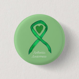 Grönt av artrit - medvetenhet Ribbon Anpassningsba Knapp