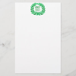 Grönt av bioprodukt Vattenfärg Farm Färsk mat Brevpapper