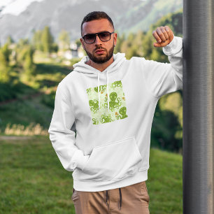 Grönt av bläckfisk med blommor hoodie