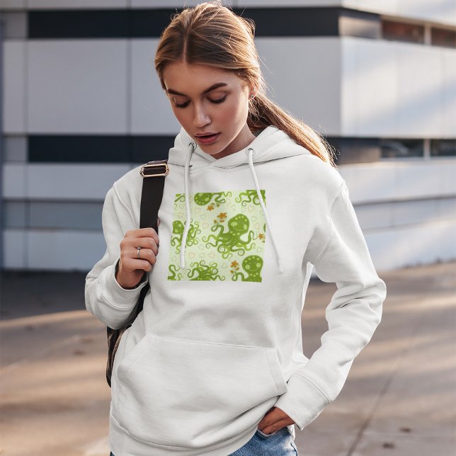 Grönt av bläckfisk med blommor t shirt (Skapare uppladdad)