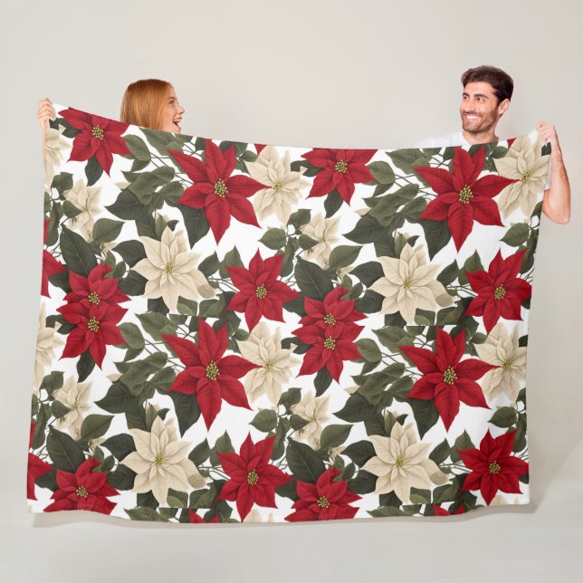 grönt av blommor från vinterrödblommor fleecefilt (På plats)