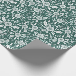 Grönt av botaniskt träklipp presentpapper