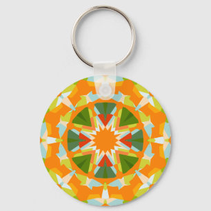 Grönt av Bright Orange Roligt Star Boho Kitsch Ecl Nyckelring