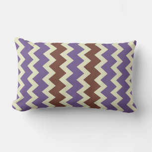 Grönt av Chevron zigzag-blek, ljusbrun lila Lumbarkudde