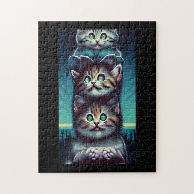 Grönt av Creepy-främmande kattungspole Pussel (Vertikal)