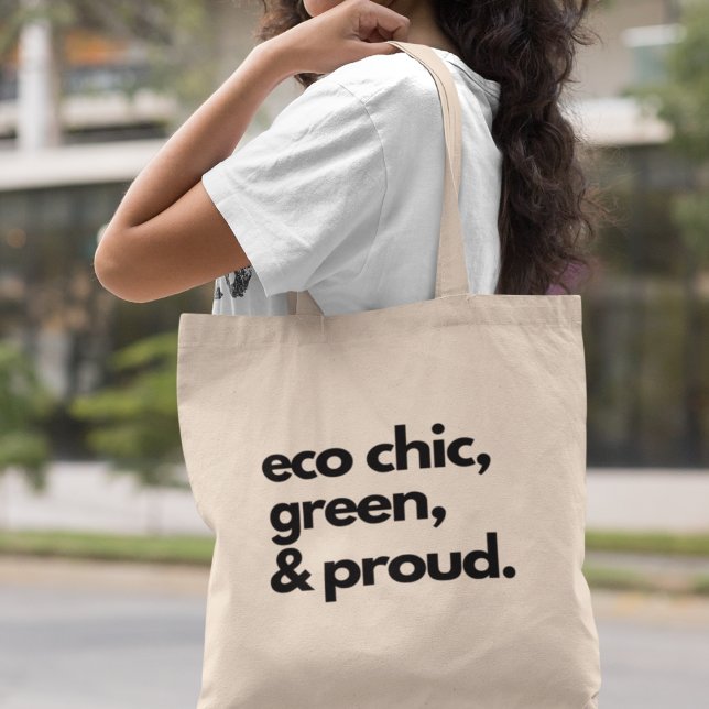 Grönt av den ekologiska Chicen som lever i hållbar Tygkasse (Shop now and be a part of the eco-chic revolution!)