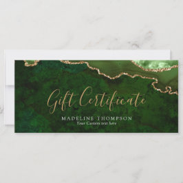 Grönt av eleganten Agate Gift Certificate Gift Car