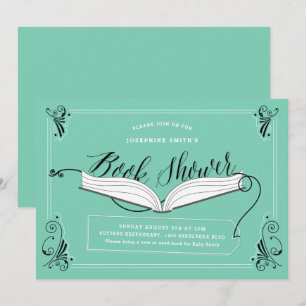 Grönt av Fairy Tale Mint Kön Neutral Bok Shower Inbjudningar