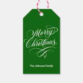 Grönt av färdigt kalligrafi God jul Presentetikett