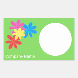 GRÖNT AV FLOWER BLUE ROSA RED NAMN GIFT MÄRKRE REKTANGULÄRT KLISTERMÄRKE