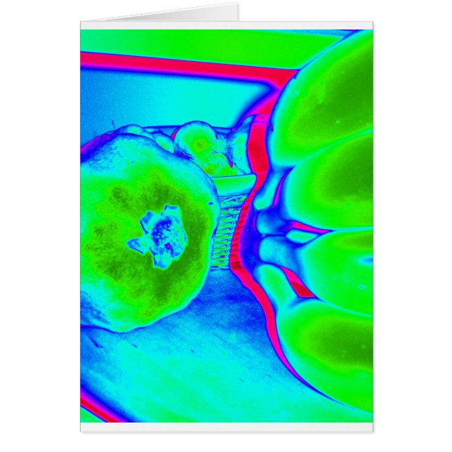 grönt av fluorescerande frukt hälsningskort (Framsidan)
