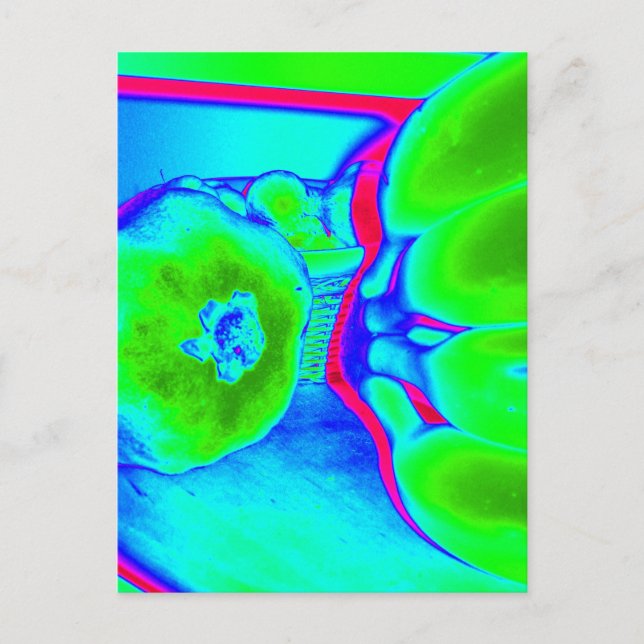 grönt av fluorescerande frukt vykort (Framsida)