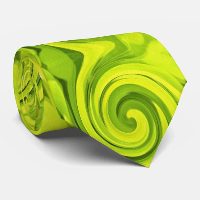 Grönt av Groovy Abstrakt Vätskerappning av trådlös Slips (Rullad)