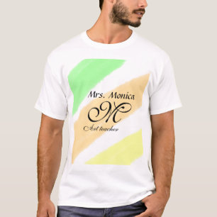 Grönt av gult för konstlärare rand namn t shirt
