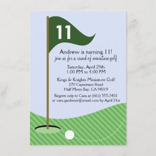 Grönt av jägare Låt oss Par-The Miniature Golf Bir Inbjudningar