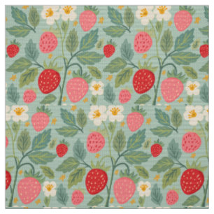 Grönt av jordgubbar tyg