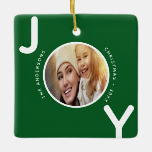 Grönt av julfoto glädjer modern julgransprydnad keramik