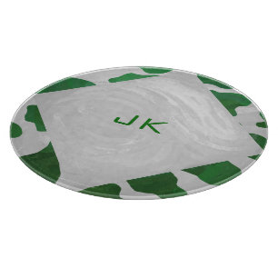 Grönt av kummel och vita monogram