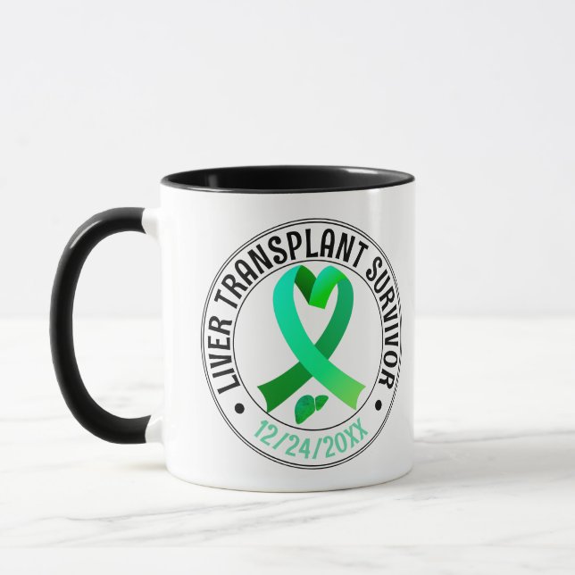 Grönt av levertransplantat Survivor Ribbon Coffee Mugg (Vänster)