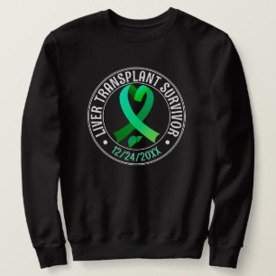 Grönt av levertransplantat Survivor Ribbon Lång Ärmad Tröja