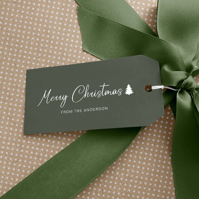 Grönt av minsta Julvinter-Helgdag Presentetikett (An elegant gift tag with a touch of sophistication that makes every present extra special.)
