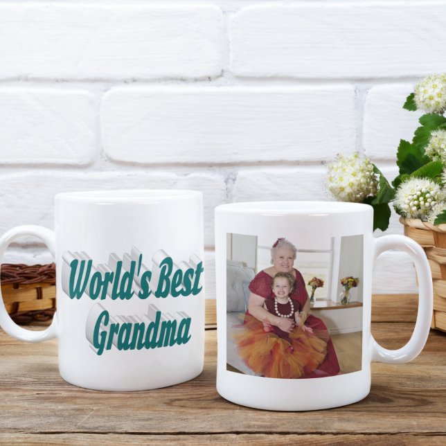 Grönt av mormfoto kaffemugg (Skapare uppladdad)