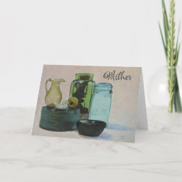 Grönt av Mors dag-kort, glas Kort