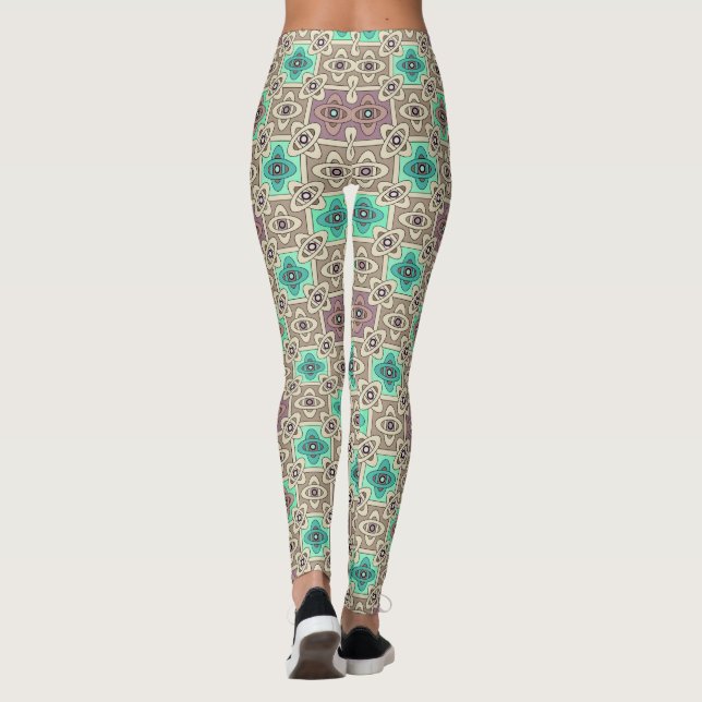 Grönt av olivornament leggings (Baksida)