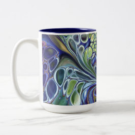 Grönt av olivsaft, lila blåburgundkaffe mugg