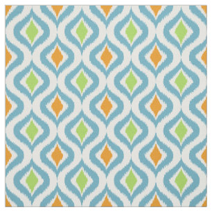 Grönt av Orange Retro Chic Ikat droppar Mönster Tyg