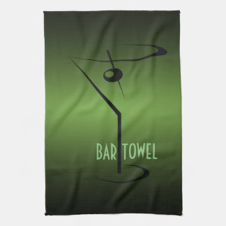 Grönt av Pub Towel-glas och svartsvansglas Kökshandduk