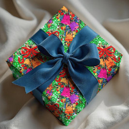 Grönt av röda helgdagar för vintage av ljus presentpapper