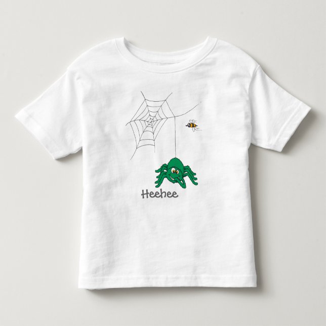 grönt av roligt, spindel och flugungor t-shirt (Framsida)