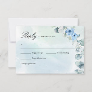 Grönt av rustik lätt blå Blommigt Eucalyptus Utand OSA Kort