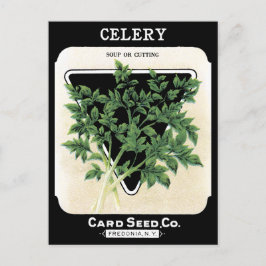 Grönt av selleri, sädesförpackningar, svart, veget vykort