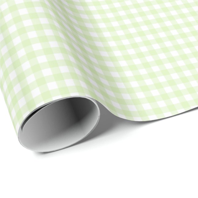 Grönt av selleri | White Gingham Wrapping Papper Presentpapper (Rullad Hörn)
