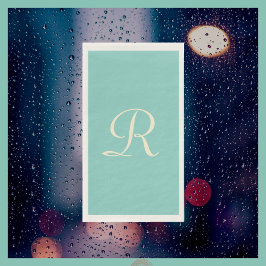 Grönt av sjögräs och marmelad monogrammed minimali pappersservett