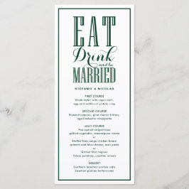 Grönt av skog, mat, dryck och torka Bröllop Meny