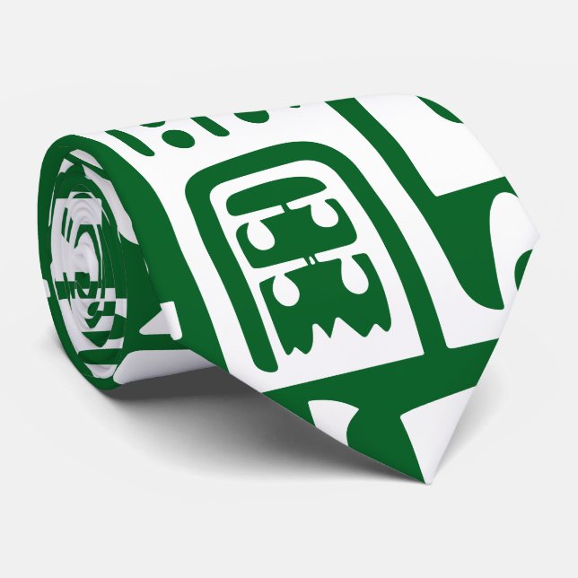 Grönt av skog och vita dodlar på 7 slips (Rullad)