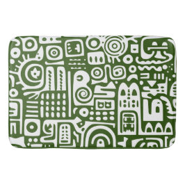 Grönt av skog och vitdockor 4 av 4 badrumsmatta