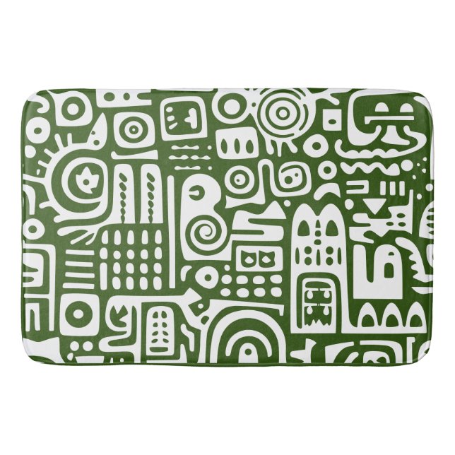 Grönt av skog och vitdockor 4 av 4 badrumsmatta (Framsidan)