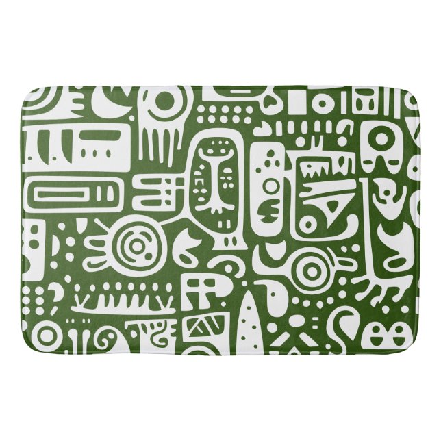 Grönt av skogar och vitdockor badrumsmatta (Framsidan)