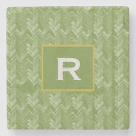 Grönt av skogen i Mönster i Chevron Herringbone Stenunderlägg