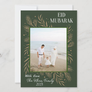 Grönt av skogen med utandningen ram Eid hälsning i