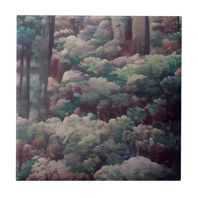 grönt av skuggrafik i skogen och brunt kakelplatta (Framsidan)