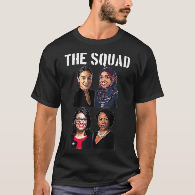 Grönt av Squad AOC Ocasio Ilhan Omar Tlaib Pressle T Shirt (Framsida)